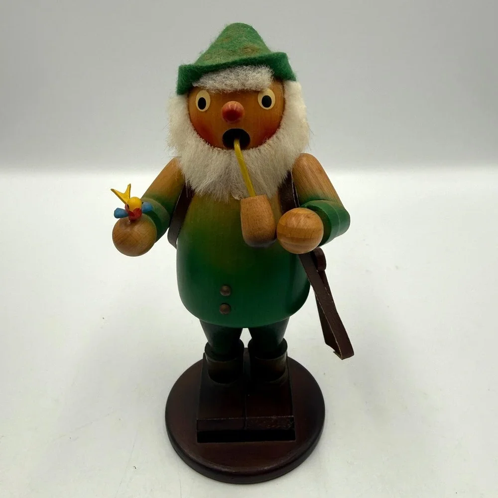 Vintage 1984 Steinbach Signed Wooden Smoker Hunter Woodsman West Germany‎ 8.5